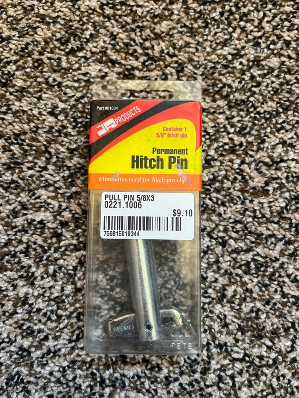 Permanent Hitch Pin Pull Pin - Silver